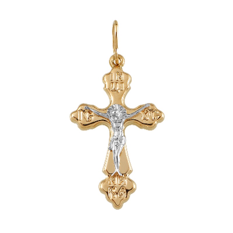 Подвеска крест нательный в красном золоте