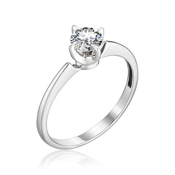 Кольцо в белом золоте с кристаллом Swarovski