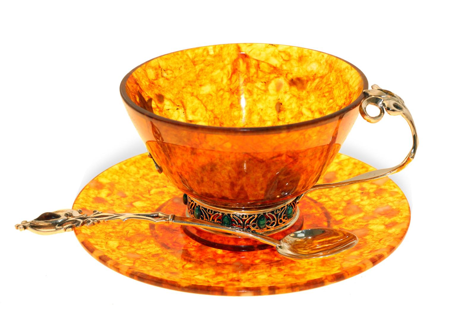 Янтарная чайная чашка "Восточная сказка"