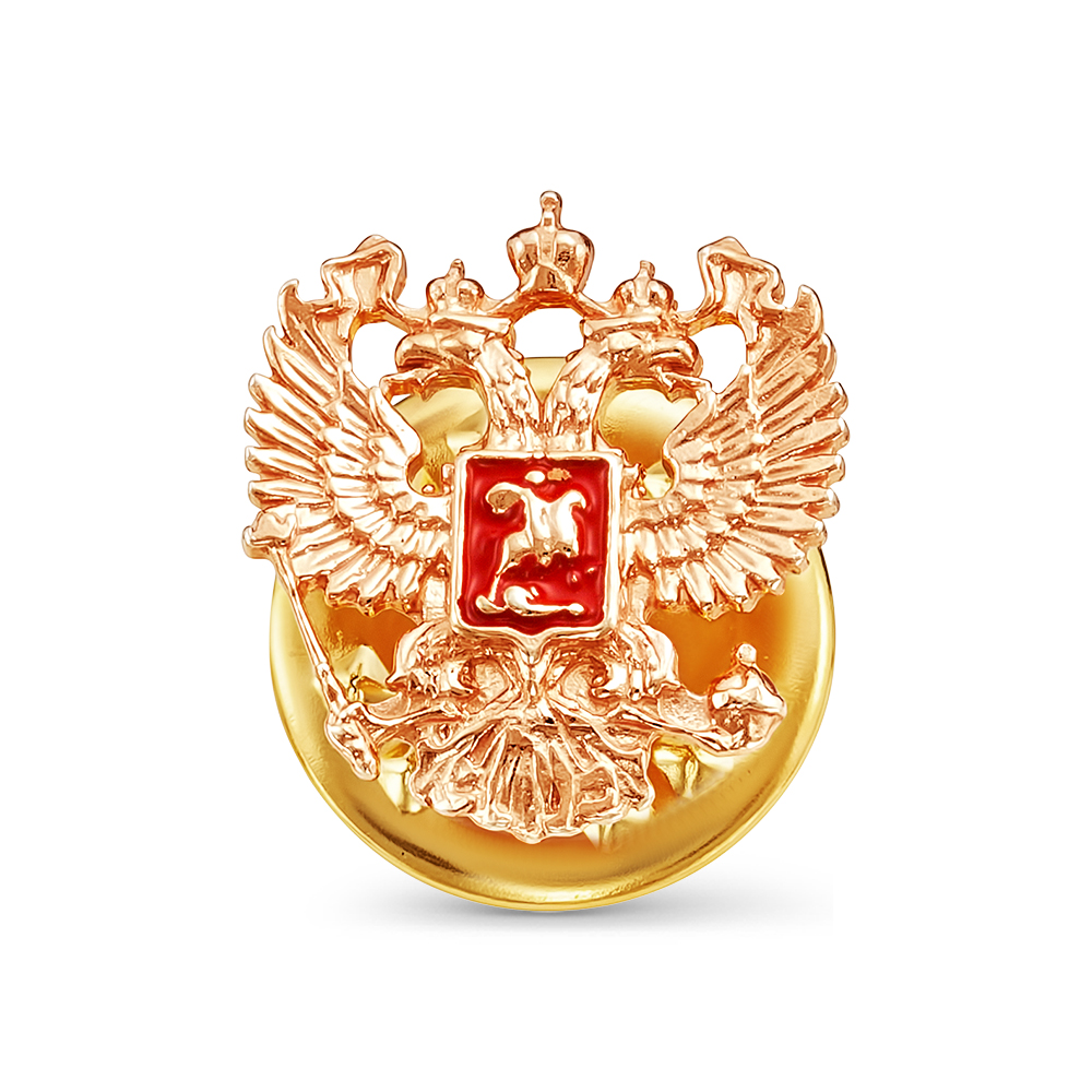 Значок в позолоте герб России