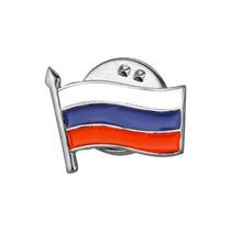 Значок в окидированном серебре флаг России