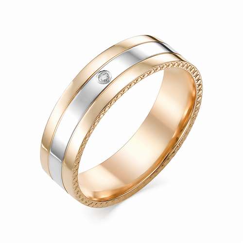 Обручальное кольцо в золоте с бриллиантом