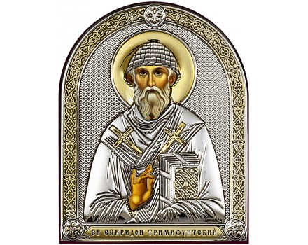 Икона Святой Спиридон в биметалле