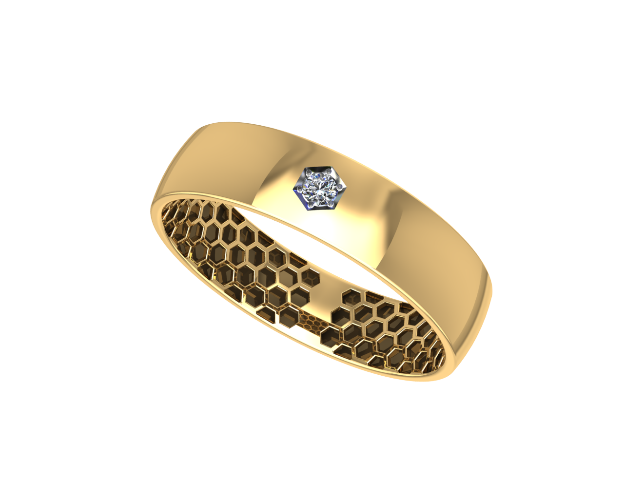 Кольцо в красном золоте с бриллиантом