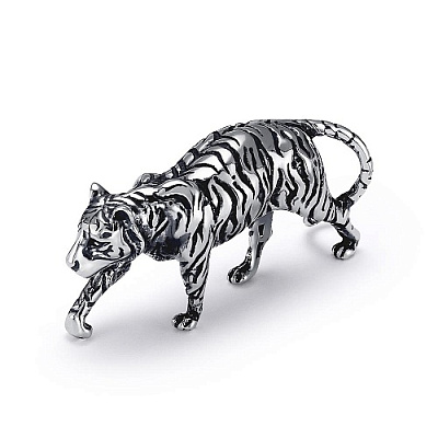 Статуэтка тигр в оксидированном серебре