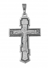 Подвеска крест нательный в серебре с чернением