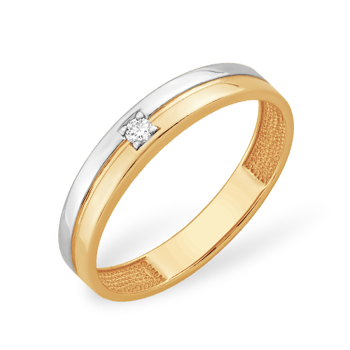 Кольцо в красном золоте с бриллиантом