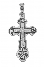 Подвеска крест нательный в серебре с чернением