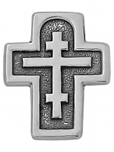 Подвеска крест нательный в оксидированном серебре