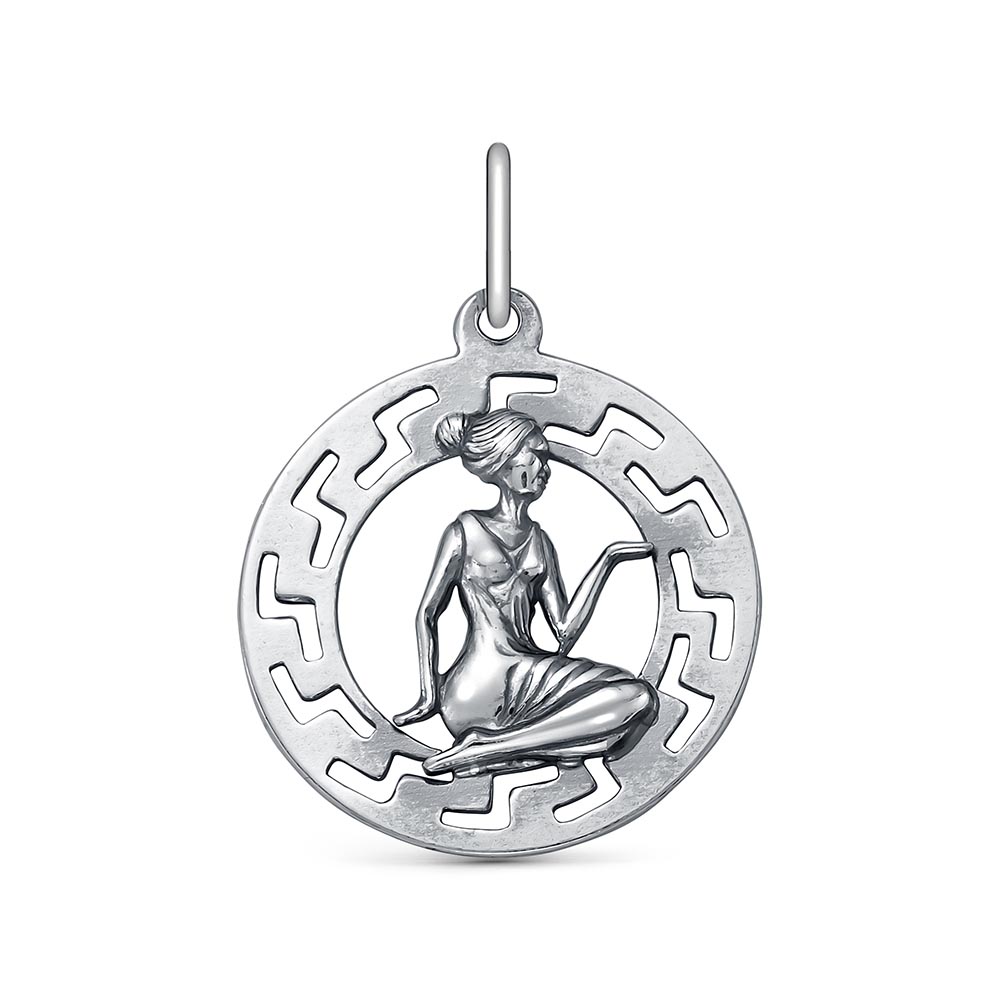 Подвеска знак зодиака дева в оксидированном серебре