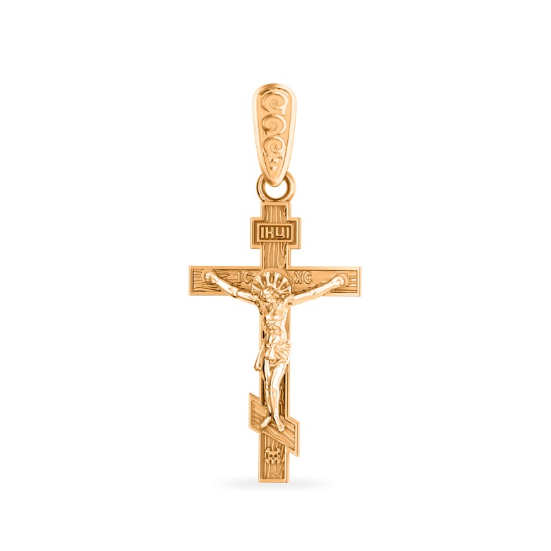 Подвеска крест нательный в красном золоте