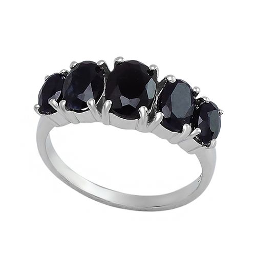 Серьги в серебре с сапфирами корундами