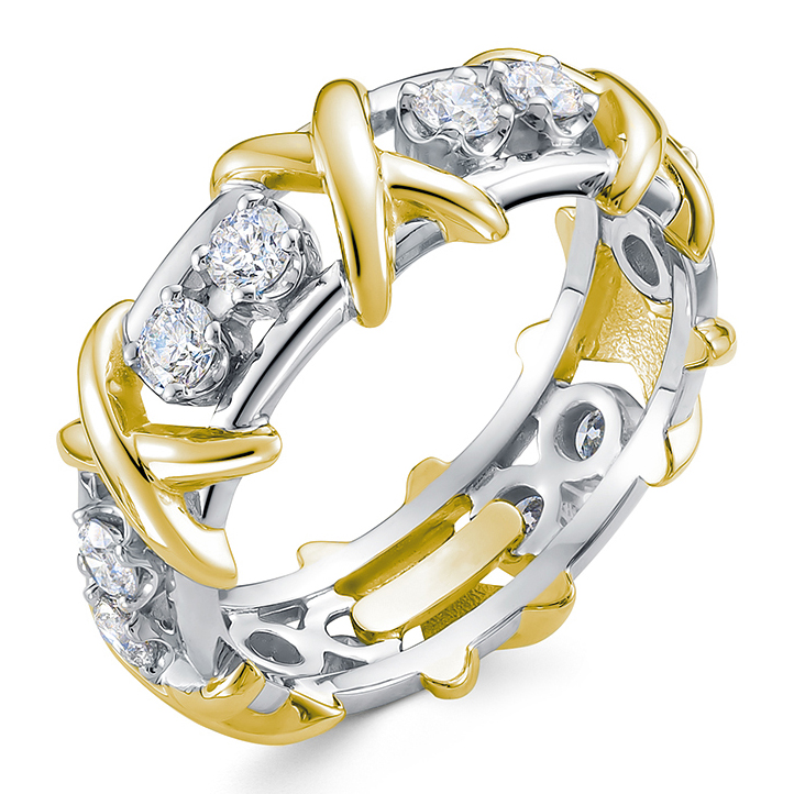 Кольцо в белом золоте с бриллиантами
