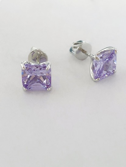 Серьги в серебре с фианитом