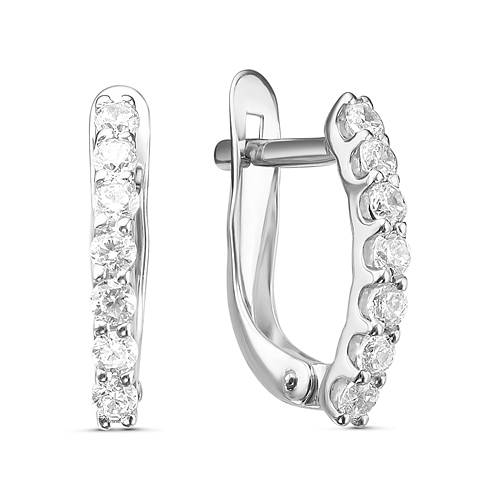 Серьги в серебре с фианитами